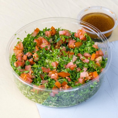 Tabola - parsley with tomato Green onions mint bulgur peppers with oil lemon dressing