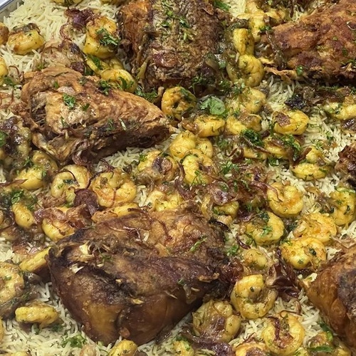 Hammour tray, kilo shrimp