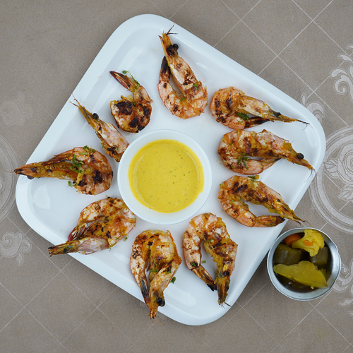 Half a kilo of grilled shrimp