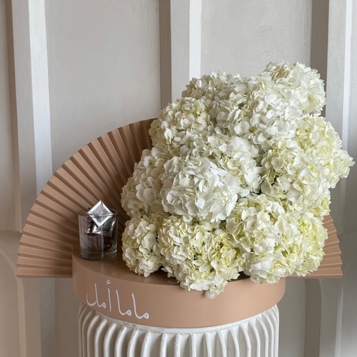 Fleurette - My everything I - Half circle backdrop with white hydrangeas and chocolates
with your choice of name*write the desired name in the message box.  



L120cm H60cm