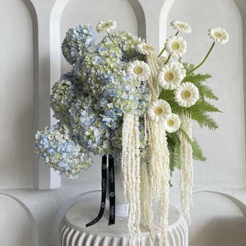 Draped white