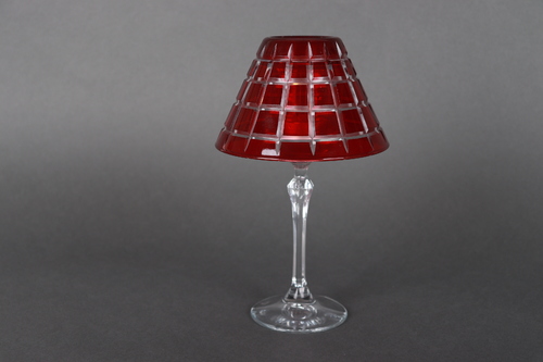 Abajour ice cube red - Height 24cm Candle holder in the middle Hand made Made in Turkey