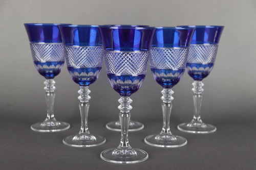 Juice glasses diamond blue - Set of 6 pieces Hand made
 Made in Turkey