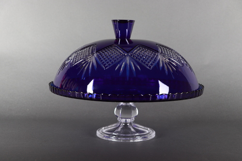 Arrow blue Cake Stand - Hand made crystal Made in Turkey