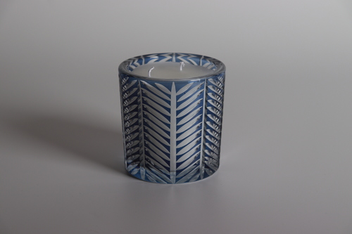 Infinite Blue Small Candle - 10 cm Diameter Unscented Candle included Hand made Made in Turkey