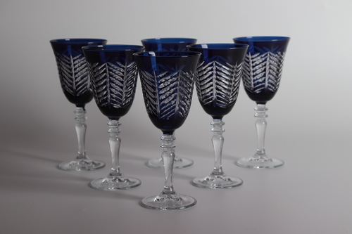 Infinite Blue Juice glasses set - Set of 6 pieces Hand made Made in Turkey