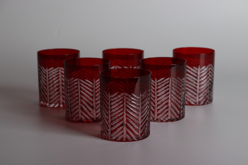 Infinite Red water glasses set - Set of 6 pieces Hand made Made in Turkey