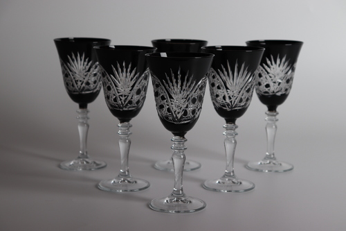 Beam Black Juice glasses set - Set of 6 pieces Hand made Made in Turkey