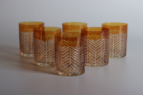 Infinite Honey water glasses set - Set of 6 pieces Hand made Made in Turkey