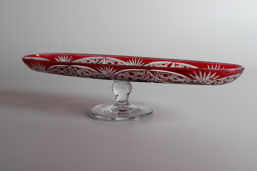 Beam Red Long Dessert Bowl - 40 cm Diameter Hand made Made in Turkey