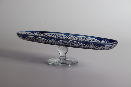 Beam Blue Long Dessert Bowl - 40 cm Diameter Hand made Made in Turkey