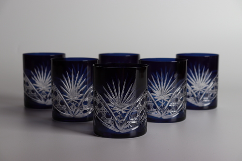 Beam Blue water glasses set - Set of 6 pieces Hand made Made in Turkey