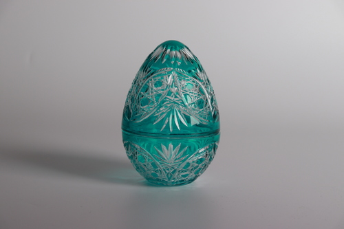 Beam Green Small Egg - 15 cm Height 10 cm Diameter Tea spoons Holder included, without spoons Hand Made Made in Turkey