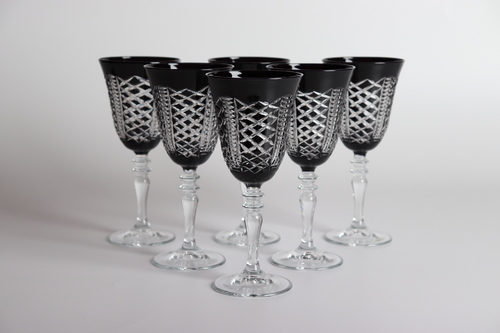 Extreme Black Juice glasses set - Set of 6 pieces Hand made Made in Turkey