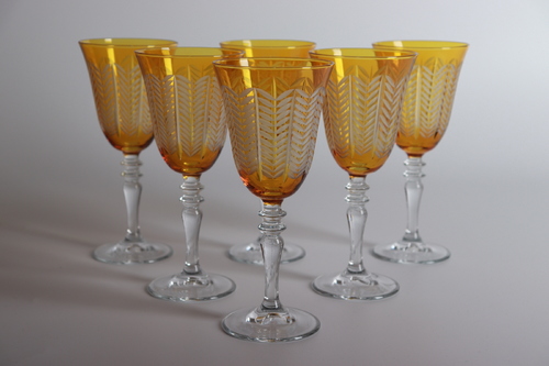 Spike Honey Juice glasses set - Set of 6 pieces Hand made Made in Turkey