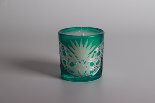 Beam Green Small Candle - 10 cm Height Unscented Candle Included Hand Made Made in Turkey