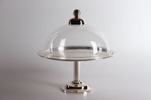 Cake Stand Sphere Silver - Diameter 32 cm Hand Made Made in Turkey