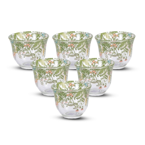 Qasr Al Sultan - Glass coffee cup set - 12 pieces