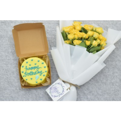 HB yellow cake & roses - HB yellow cake & roses