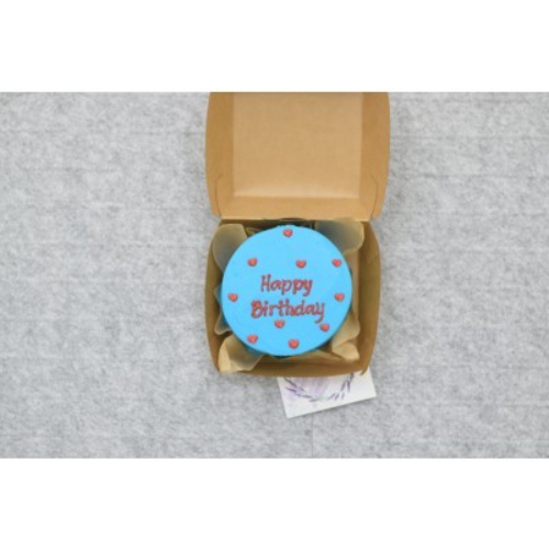 Monay Flower - HB Blue cake - Lunch box cake size 4 inches for 2 persons