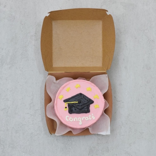 Graduation pink Cake - Lunch box cake size 4 inches for 2 persons