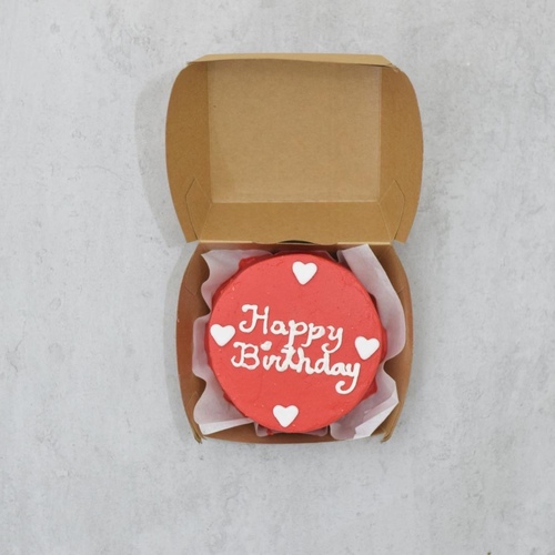 Hb Red Cake - Lunch Box Cake Size 4 Inches For 2 Persons