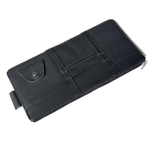 Car sun visor organizer (3 colors) - Car sun visor organizer,This sun visor storage organizer provides extra storage space for your car. This car organizer pouch can be securely attached to the sun visor without obstructing the driver's view. This car sun visor organizer is made of PU leather and stainless zipper, durable and lightweight. This auto interior pocket organizer can place a card, driver's license, sunglasses, mobile phone, key, wallet, etc. The elastic band at the back of this storage pocket can be adjustable freely in less than 30 seconds. Package Includes: 1 * Car Sun Visor Organizer.