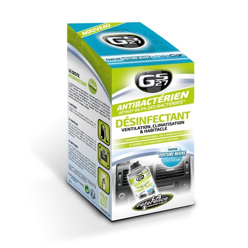 Fast Fix Store - Car air conditioner sanitizer with meduim concentrated fragrance 125 ml - GS27 - Air conditioning is a reservoir for bacteria if it is not cleaned, in addition to drying out the ENT mucous membranes and promoting infections. 
 In addition to changing the cabin filter, it must be disinfected. 
 This spray is very practical and does the job really well. 
 - they advise vacuuming the car first, a step that I skipped.. 
 - remove all foodstuffs or other 
 - engine on, air conditioning on, interior air recycling mode (so that the product diffuses well throughout the circuit) 
 - windows closed 
 - ventilation hatches all open 
 - forward passenger seat as far forward as possible. 
 MADE IN FRANCE