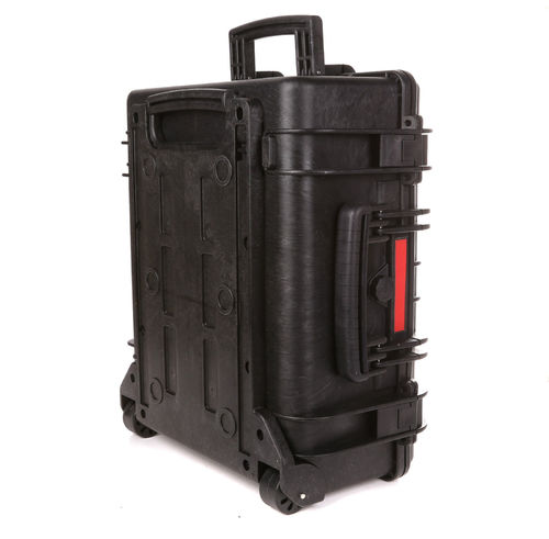 Fast Fix Store - Waterproof Hard Trolley Case PVC (Without Sponge) - 520mm x 431mm x 236.5mm - PVC
Features:Professionally designed and developed in compliance with the highest safety protection standard Anti-UV and Impact resistant case  Advanced valve design Humanization design of the interior is convenient for setting meters and other devices Ergonomic handle with a rubber cover which allows for comfort and less strain Wheels and retractable handle Specifications:Internal Dimensions (L x W x D): 480 x 370 x 205mm External Dimensions (L x W x D): 520 x 435 x 220mm Item NO.: 483720 Colour: Black Weight: 5.4kg Volume: 36L Max Buoyancy: 24.7kg Material: Engineering Resin & Glass Fibre Temperature Range: -40℃~90℃ Waterproof: IP67