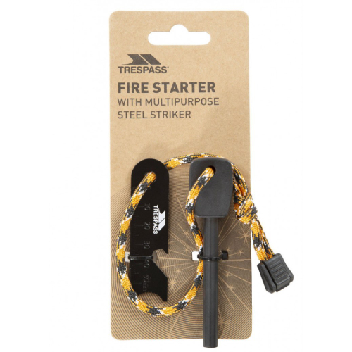 Incinerate Fire Starter - Trespass - Ignition steel that is easy to use to get the fire going. Designed with integrated ruler and opener Material: steel, magnesium, plastic and polyester