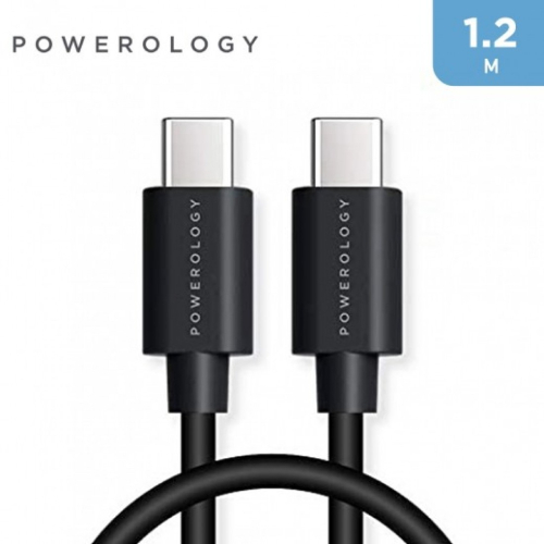 powerology type-c to type-c fast charging cable black