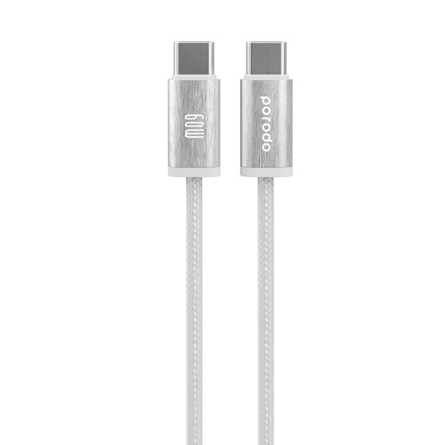 Porodo Woven 60W Type-C to Type-C Cable 1.2M - Description Porodo's Woven Braided USB-C to USB-C Cable is made with efficiency and durability in mind. Made from premium components, it has an aluminum alloy finish and a sturdy woven cable that guarantees more than 15,000 bends and a tangle-free experience. It has a 1.2-meter connection, enables 60W PD fast charging, 480Mbps quick data transmission, and is available in three stylish colors: black, white, and blue. In addition for being trustworthy, this cable also adds style to any gadget. 

 FeaturesInput Connector: Type-C  Fast Charge 60W PD/ Fast Data Transfer 480Mbps  Cable Length: 1.2m  Material: Aluminum Alloy + Woven Cable  15000+ Bends, Tangle Free  High-Grade Components  Color: Black/ White/ Blue SKU: PD-W60CC1-BK | PD-W60CC1-BU | PD-W60CC1-WH EAN: 6849108442152 | 6849108442169 | 6849108442145