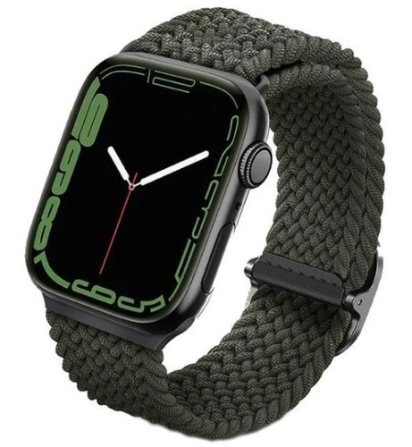 UNIQ ASPEN ADJUSTABLE BRAIDED BAND FOR APPLE WATCH - Compatible with Series 1 2 3 4 5 6 SE Nike  Adjustable braided band for Apple Watch with stainless steel buckle.Stretchable Weavex™️ material with high stretchability to slip on and off your wrist easily.316 stainless steel buckle – simply slide to loosen or tighten the band easily for the perfect fit on any wrist.Stays dry and cool on your skin with superb breath ability.