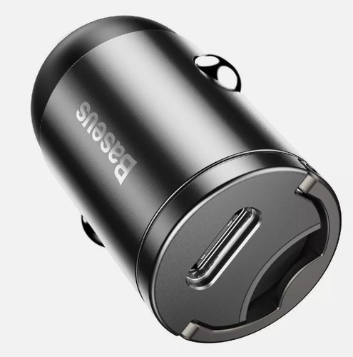 Fast Fix Store - Baseus Tiny Star Mini PPS Car Charge Type-C Port 30W Gray - The high-quality Baseus car charger has a USB Type-C input for quick charging of the connected device. It supports QC and PD technology, is compatible with many types of mobile devices and is made of high-quality aluminum.