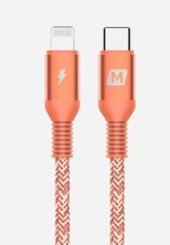 MOMAX BRAIDED NYLON (0.3M) - MOMAX ELITE-LINK LIGHTING TO TYPE-C CABLE 0.3M- BRAIDED NYLON RED Easy-fit connector: Slim designed connector fits for most cases,  even the thicker cases 80,000+ swing test: Capable of withstanding over 80,000+  swings in its lifecycle Aluminum-Alloy: Connectors made by hardened to the highest  strength of aluminum alloy DuPont ™ Kevlar ®　fiber: Provide lightweight strength for  extreme durability Supports power delivery: Up to 2.5X* faster, and up to 50% in  30 mins^ with the use of 18W or above Type-C PD Power Adapters MFI and USB-IF Certified: Reliable and trustworthy Contains Magnetic Kick Stand