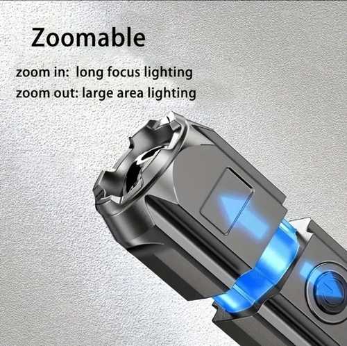 Strong Flashlight - Strong light zoom flashlight outdoor multi-functional portable small flashlight telescopic zoom-able lighting