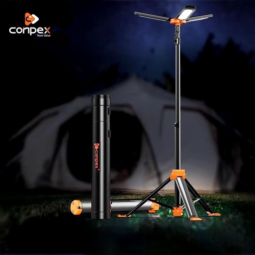 Conpex Multi Function Work Light (Super Bright) - The Conpex work light offers multiple lighting modes (such as spot, flood, and red light) for various applications. The TW-TRP-01 features a USB port that allows you to charge your mobile devices on the go. Simply connect your device to the work light for charging. USAGE DIRECTION: Power On: Ensure the work light is fully charged or connected to a power source before use. Select the desired mode by pressing the corresponding button. Adjustable Stand: Adjust the stand the desired angle or hang the light using the built-in hook for hands-free operation. Maintenance: Keep the work light clean and dry after use to ensure longevity and optimal performance.