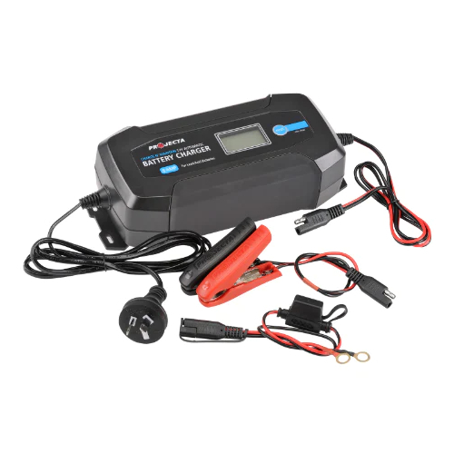 PROJECTA 8 AMP 12V 8 STAGE AUTOMATIC BATTERY CHARGER - The new and improved Charge N Maintain is perfectly suited to the DIYer. No fuss options mean you can simply hook them up and the charger will do the rest. Projecta Charge N Maintain range offers a safe and practical method for charging all your automotive and marine batteries. Projecta Charge N Maintain Chargers are mart Chargers. This technology offers switchable charging stages that ensure an accurate and efficient charge for your battery. This allows longer life and better performance for your battery over extended periods of time. Projecta Charge N Maintain Smart Chargers communicate with the battery and ascertain its level of charge. This allows the charger to balance its load and optimise its charging methods to ensure charging is stopped when the battery reaches capacity. Projecta Charge N Maintain Chargers come with a 5 year warranty.