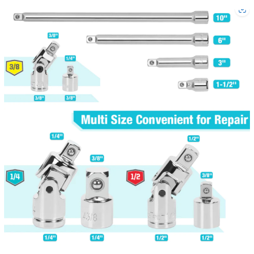 DURATECH 10-Piece Socket Accessory Kit