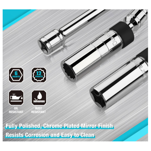 DURATECH 3-Piece Magnetic Swivel Spark Plug Socket Set