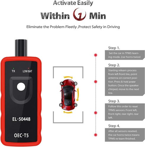 Reset Tool for Auto Tire Pressure Monitor System Sensor