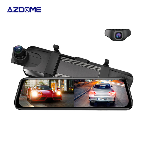 AZDOME touch screen streaming rearview mirror dash cam 9.66