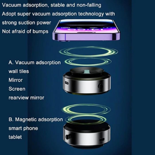 vacuum suction phone holder with magnate