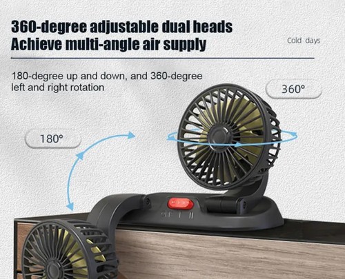 Double Head Vehicle Fan (12V Lighter Power)