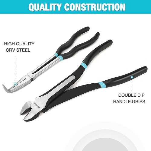DURATECH 4 PCS Extra Long Needle Nose Pliers Set
