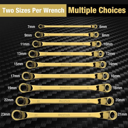 DURATECH Offset Box Wrench Set, Metric, 9-Piece, 6-23mm