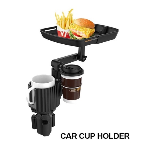 Car cup holder with food tray - Adjustable Food Tray Cup Holder can hold food and cups at the same time, and the food table can also expand for you. It is designed with a swivel arm that can allow you to adjust the table to the perfect position. Large adjustable base twists to expand the base to fit cupholder of most cars. You can fix your mobile in the given mobile slot. It is convenient to enjoy food in the car as you will have a suitable place for your food and cup. It is safe for you during road trips.