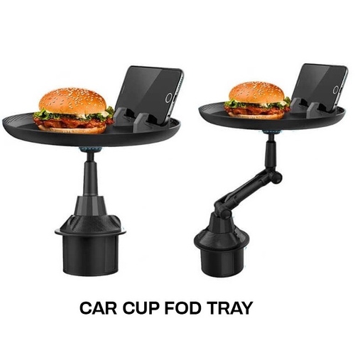 Food car tray - - The adjustable dining table holds food and a phone at the same time, and the dining table can also be extended, designed with a rotating arm that allows you to adjust the table to the ideal position. - It has a large adjustable base to expand the base to fit most cars - Very suitable for trips and travel