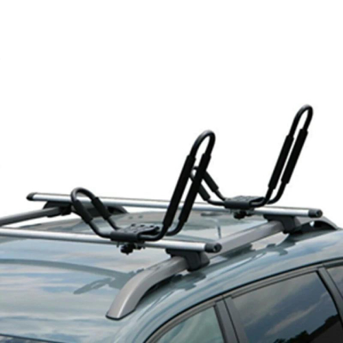 HEAVY DUTY KAYAK CAR ROOF CARRIER RACK - FEATURES SECURE - Driving long distances can get really rough so the kayak must be strapped to your car securely to avoid any accidents. Our car kayak rack is able to secure the whole kayak, ensuring that it won't slip off the car while it's moving. SPACE SAVER - This kayak roof rack can carry an adult-sized kayak on top off your car but it makes sure not to take up too much space. Be able to secure the kayak sideways on the kayak carrier, leaving enough space on the load bar to bring more necessities with you on your trip.
 UNIVERSAL DESIGN - You can bring kayaks for every person in the family with the suv kayak rack. Its universal design is able to accommodate most kayaks, making it flexible, especially if you have multiple kayaks at home.
 SPECIFICATIONS Color: Black 
Material: Steel 
Total load capacity: 150 lbs
Straps: 8 in
Size capacity: Accommodates kayaks up to 36