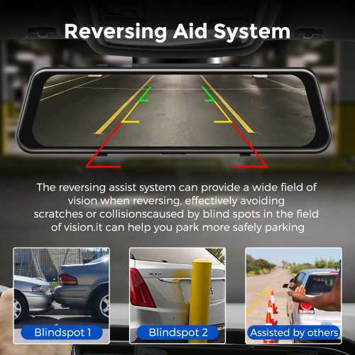 AZDOME touch screen streaming rearview mirror dash cam 9.66
